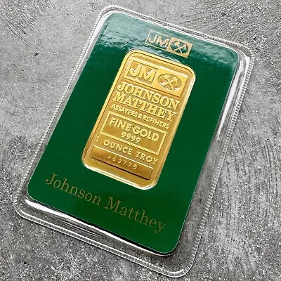 Vintage Johnson Matthey 1 Oz Gold Bar .9999 1oz – Sealed • $2675.79