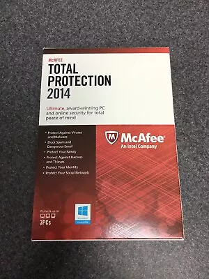 McAfee Total Protection 2014 Protects Up To 3 PCs • $19.99