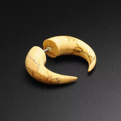 Tamarind Wood Fake Gauge Pincher | Faux Ear Plug Stretchers • £10.99