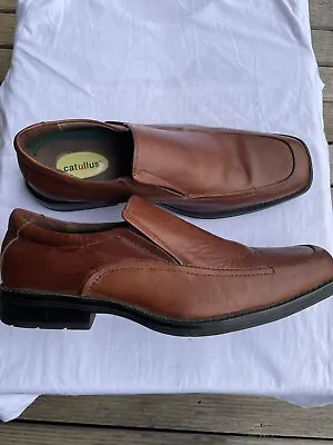 Catullus Mens Tan Leather Slip On Dress Shoe US 10 AU/UK 9 FAST POST • $47