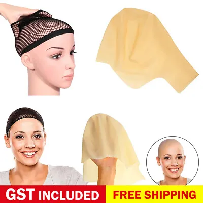 Bald Skin Head Unisex Funny Skinhead Dress Fancy Costume Latex Wig Cap Set • $9.92