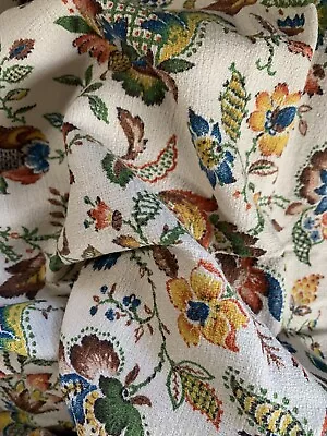 £22 • Buy VINTAGE 70s COTTAGE CORE FLORAL PRINT COTTON CURTAINS UNLINED W:96cm X L:108cm
