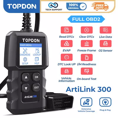 TOPDON AL300 Car Code Reader OBD2 Diagnostic Scan Tool For Ford Holden BMW VW • $14.99