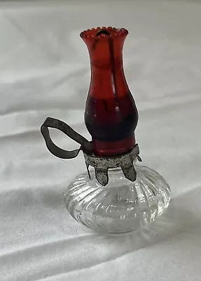 Vintage Miniature Red Ornamental Oil Lamp 2.5” Tall Perfume Bottle • $9.99