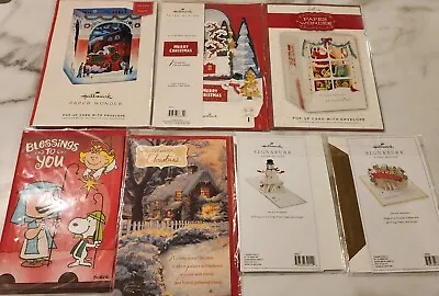 X7 Hallmark & Peanuts Popups And Musical MIXED Christmas Cards Lot New • $24