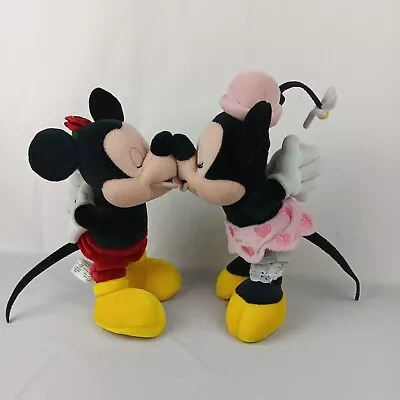 Mickey & Minnie Mouse Kissing Sweethearts Forever Disney Store Valentines Plush • $9.95