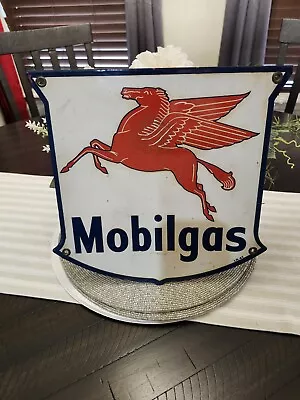 1947 Mobilgas Pegasus Porcelain Advertising Sign • $600