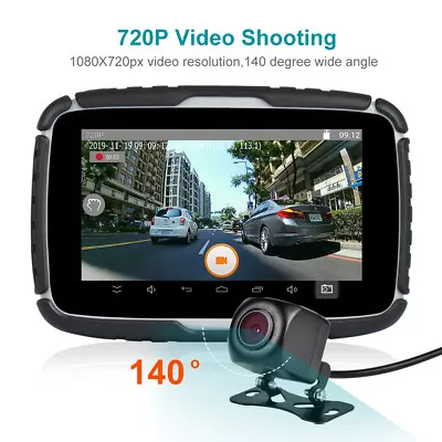 5  Motorcycle Navi Navigation Device Car Android GPS Dash Cam With Reverse View Camera • $179.61