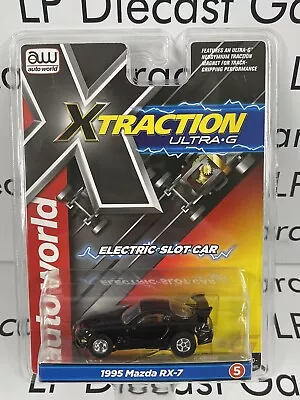 AUTO WORLD Black 1995 Mazda RX-7 Xtraction Electric Slot Car HO Scale NEW Import • $32.99