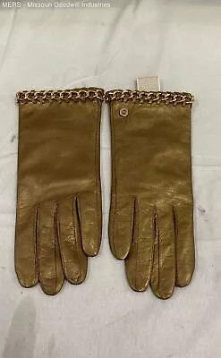 Michael Kors Women Metallic Gold Chain Link Gloves - Size L • $19.99