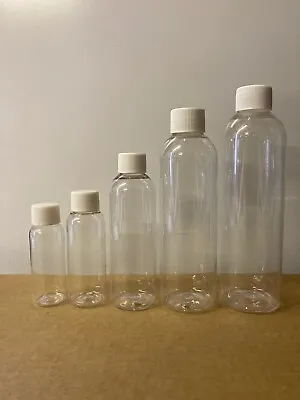 £6.99 • Buy 30ml 50ml 100ml 200m 250ml Empty Plastic Bottles Travel Caps For Hand Gels UK
