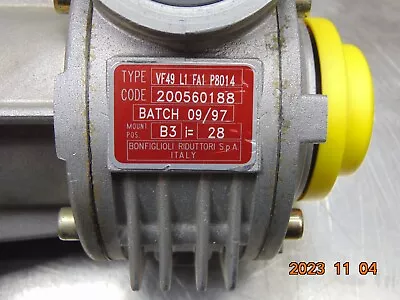 Bonfiglioli VF49 L1 FA1 P8014 B3 28 Right Angle Gear Reducer • $200