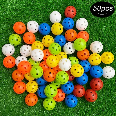 Crestgolf Plastic Golf  Balls Floor Ball Airflow/Hollow Practice Ball 50pcs/Pack • $12.99