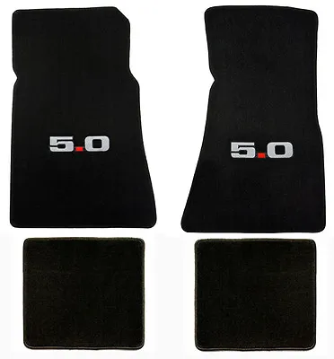 New! 1979 - 1993 Ford MUSTANG 5.0  Black Carpet 4 Pc Floor Mat Set • $149.95