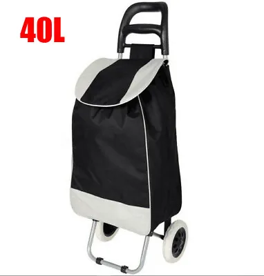 £15.99 • Buy 2 Wheeled Lightweight Large Folding Shopping Trolley Luggage Cart Grocery Bag UK