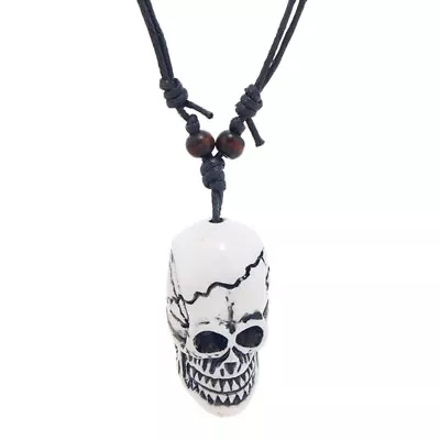 Punk Skull Pendant Necklace For Women Men Fashion Halloween Skeleton Head Goth • £5.66