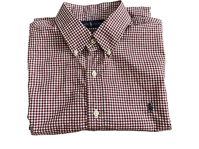 Ralph Lauren Size Large Half Sleeves Red/whited Gingham Checked Shirt Worn Once • £19.99