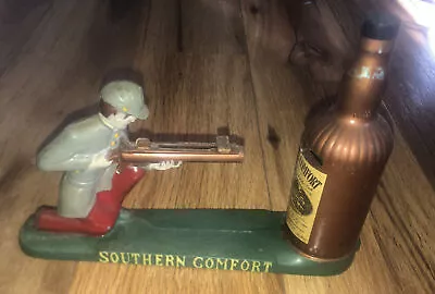 Vintage 1950s Southern Comfort Whiskey Mechanical Shooting Metal Bank Civil War • $89.99