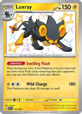 NM-Mint Luxray - 137/091 - Shiny Rare Pokemon Paldean Fates • $6.50