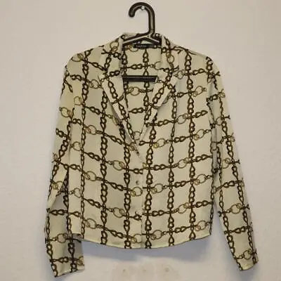 £3.50 • Buy Boohoo Chain Print Button Up Shirt, Size 10