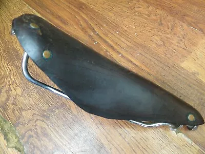 Genuine Vintage Brooks Brown Leather Riveted Saddle • $69.99