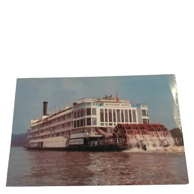 Postcard Mississippi Queen Steamboat Paddles Up The Ohio River Chrome Unposted • $4.19