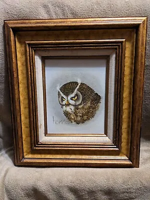 Vintage Peggy Harris 1981  Eye Witness  Owl Hoot Oil Painting On Canvas 18x16 • $23.95