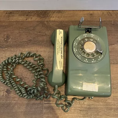 Vintage Bell System Western Electric Rotary Phone Wall Mount Avocado Green • $55