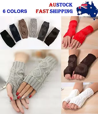 Winter Gloves Men Women Unisex  Glove Fingerless Fashion Knit Touch Screen *au* • $7.95