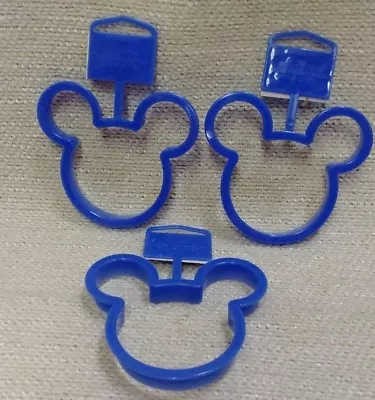 3pc Brand New Wilton Mickey Mouse Blue Silhouette Face Cookie Cutter 180514 • $4.99