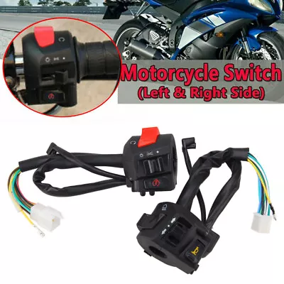 $16.99 • Buy 1 Pair Motorcycle 7/8  Handlebar Switch On-Off Switch Assembly Left+Right 