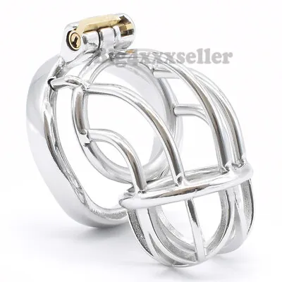 $34.40 • Buy Stainless Steel Male Chastity Device Bird Lock Radian Ventilation Cage Restraint