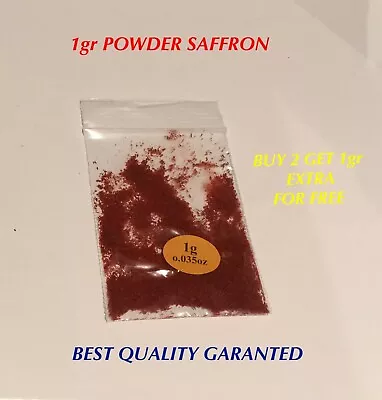 SAFFRON KESAR POWDER 1g BEST QUALITY SATISFACTION GUARANTEE BUY 2 GET 1 FREE • £4.99