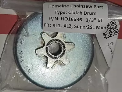 Homelite XL2 Super Chainsaw Clutch Drum & Bearing. Laser: HO186R6 Oregon: 27958 • £15.85