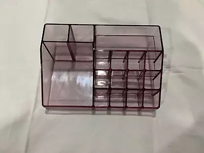 Makeup 16 Compartment Clear Purple Plastic Vanity Organizer  Used  • $14.99