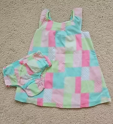 NWT Maggie & Zoe Toddler Girl's Easter Dress Size 24 Months Pastel Patchwork  • $12