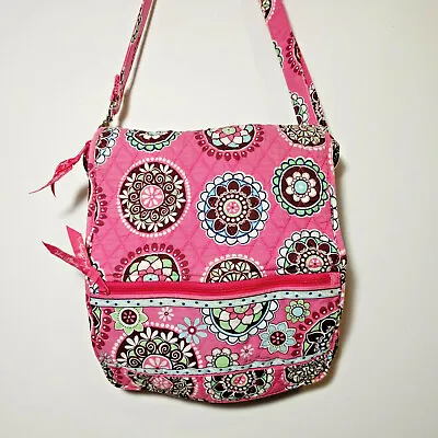 £14.47 • Buy Vera Bradley Crossbody Messenger Bag Retired Pink Cupcake Floral Made In USA