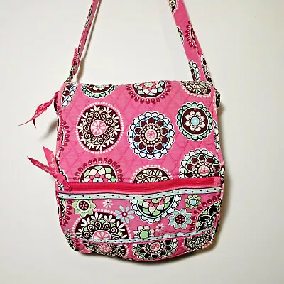 £14.47 • Buy Vera Bradley Crossbody Messenger Bag Retired Pink Cupcake Floral Made In USA