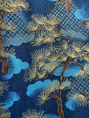 Metallic Gold Foil Japanese Bonsai 100% Quilting Cotton Fabric Delicate Prints • £13.99