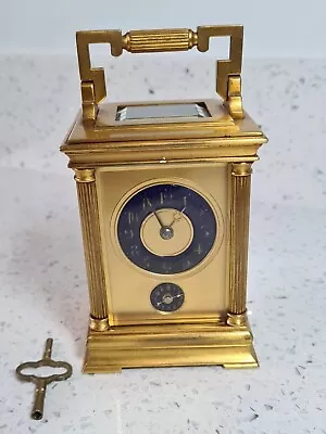 £480 • Buy  Ormolu 4 Glass Carriage Clock With Alarm Blue Dial 
