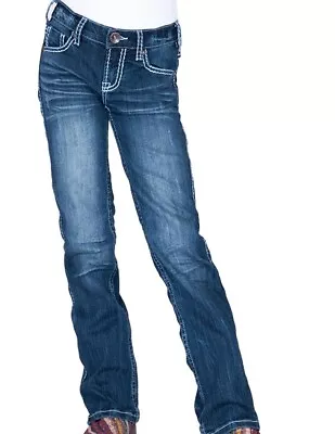 Cowgirl Tuff Western Jeans Girls Edgy Bootcut Med Wash GJEDGY • $49.94