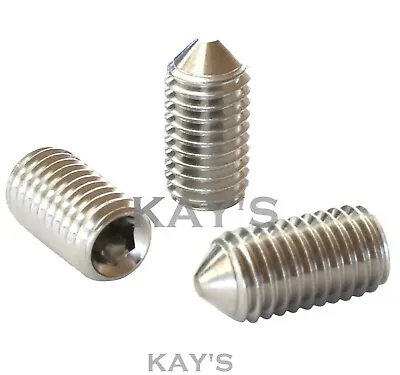 £22.88 • Buy Cone Point Grub Screws Allen Socket Bolts M3 M4 M5 M6 M8 M10 A2 Stainless Steel 