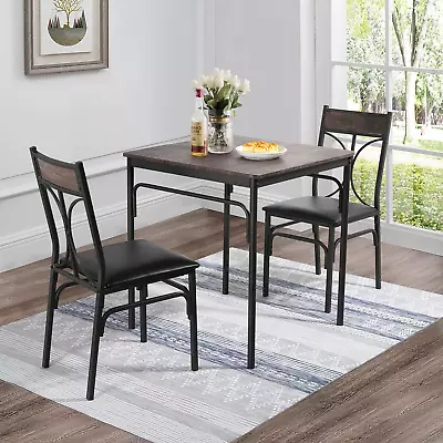 VECELO 3-Piece Kitchen Room Chairs Set For Home Dinette Breakfast Nook Small • $196.52