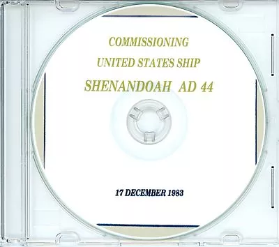 USS Shenandoah AD 44 Commissioning Program 1983 On CD Navy Plank Owners • $34.95