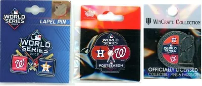 2019 World Series Head To Head Dueling Pin Choice Nationals Vs Astros WAS HOU • $8.49