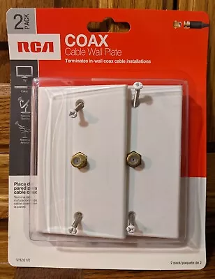 RCA Coax Cable Wall Plate 2 Pack Terminates In-wall Coax Cable Installs VH261R • $6.99