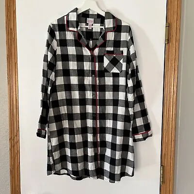 Wondershop Women Long Sleeve Pajama Sleepwear Nightgown Plaid Flannel Sz Medium • $12.99