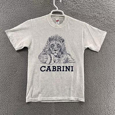 VINTAGE Cabrini Monarchs T Shirt Men Medium Gray Lion Graphic Sport Made USA • $14.99