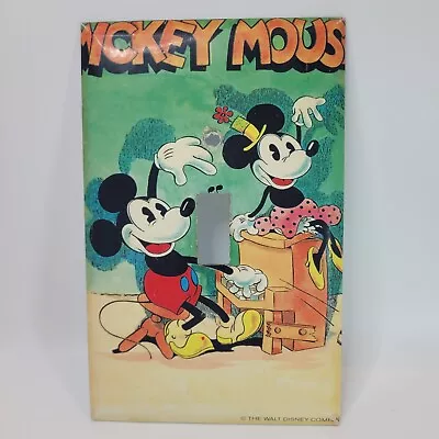 Disney Mickey Mouse Single Light Switch Plate Cover Metal Disney Co '30s Look  • $16.95