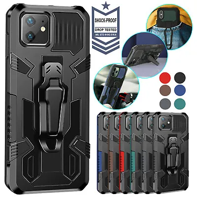 For IPhone 15 14 13 12 11 Pro Max XS XR Rugged Shockproof Stand Case + Belt Clip • $13.34